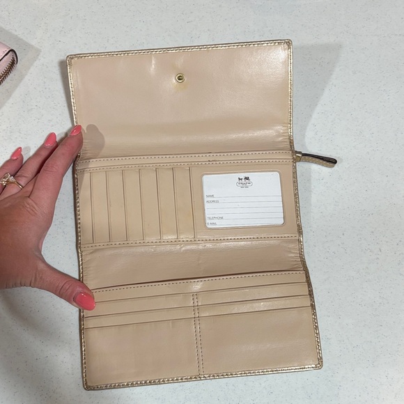 Coach Beige and Gold Wallet - Picture 2 of 4
